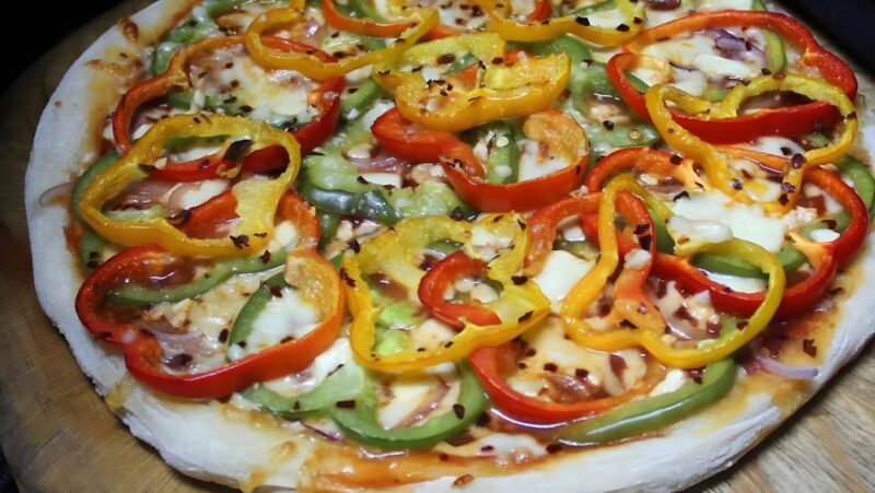 Sliced Bell Peppers Pizza Recipe